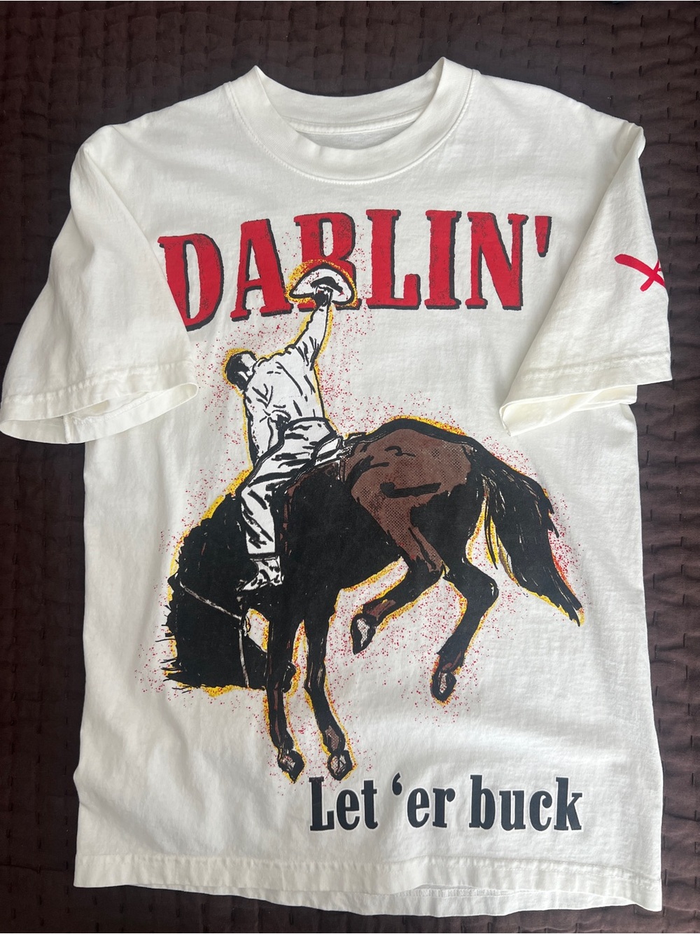 Darlin’ White Graphic Bucking Bronco Tee